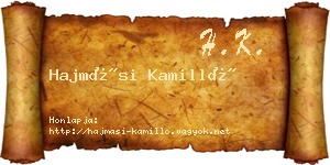 Hajmási Kamilló névjegykártya
